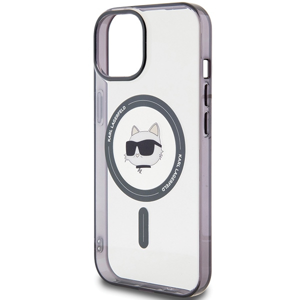 Etui Karl Lagerfeld KLHMP15SHCHNOTK iPhone 15 6.1" transparent hardcase IML Choupette`s Head MagSafe Case